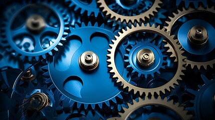 Background or wallpaper of blue tones with gears.
