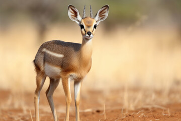 Naklejka na ściany i meble A Dik dik, a small antelope, in its natural savannah habitat