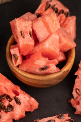 delicious ripe watermelon with large seeds