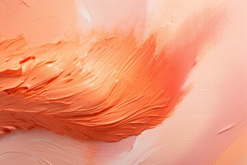 Textured wall in the concept of the trendy color Peach Fuzz. Background with selective focus and copy space