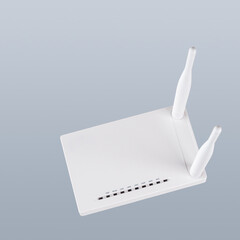 Wi-Fi router wireless Internet transmitter in the office and at home, isolated on white background,...