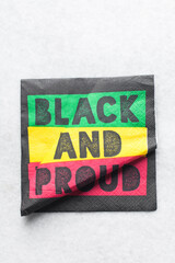 Black and proud paper napkins, napkins for black history month