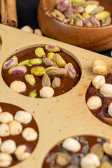 making homemade chocolate with different ingredients