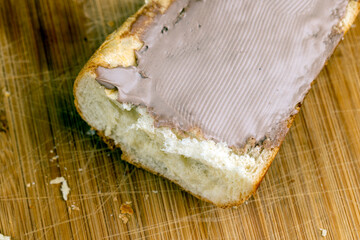 making a sandwich with chocolate-flavored cheese