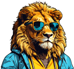Hip Hop Lion with sunglasses