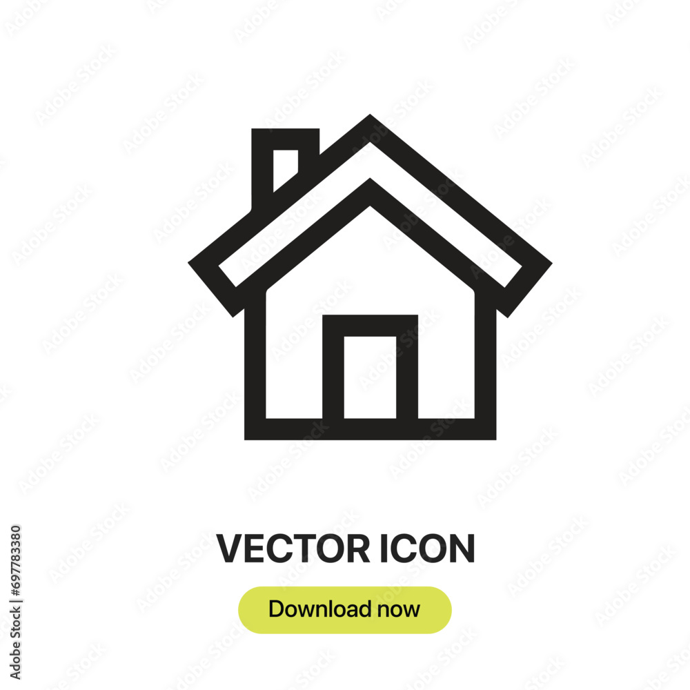 Poster house icon vector. linear-style sign for mobile concept and web design. house symbol illustration. p