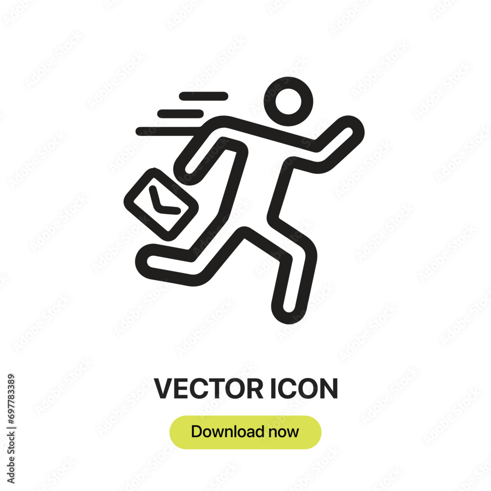Poster hurry icon vector. linear-style sign for mobile concept and web design. hurry symbol illustration. p