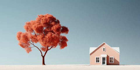 a tree next to a house - Powered by Adobe