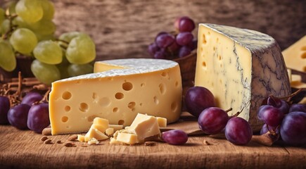 delicious cheese on background, yellow cheese on the table, cuted cheese on cool background, sliced cheese on table