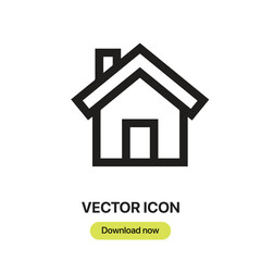 House icon vector. Linear-style sign for mobile concept and web design. House symbol illustration. Pixel vector graphics - Vector.