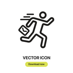 Hurry icon vector. Linear-style sign for mobile concept and web design. Hurry symbol illustration. Pixel vector graphics - Vector.