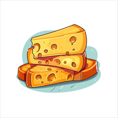 cheese slice yellow sticker food element