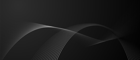 Vector abstract elegant wave lines background white line flow curve - obrazy, fototapety, plakaty