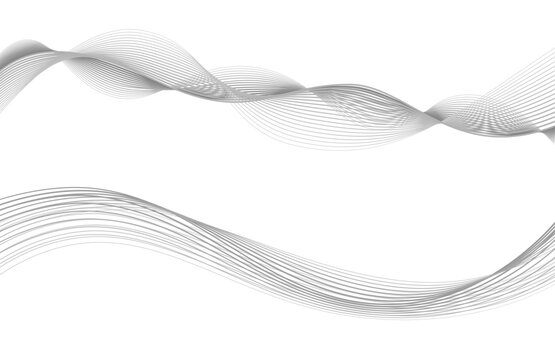 Vector abstract elegant wave lines transparent background line flow curve