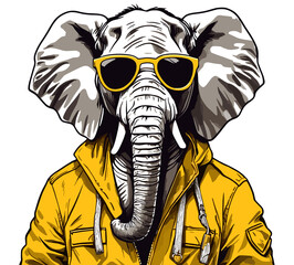 Hip Hop Elephant with sunglasses