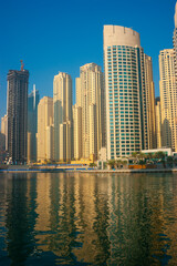 Obraz premium High rise buildings and streets in Dubai, UAE