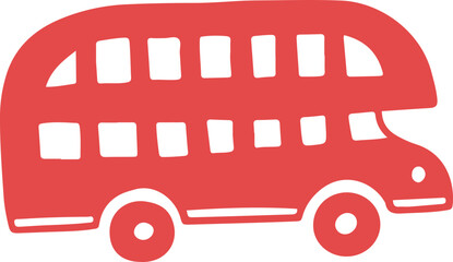 doodle sketch english London  United Kingdom element bus double decker - obrazy, fototapety, plakaty