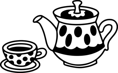 doodle sketch english London  United Kingdom element teapot