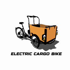 electric cargo bike premium vector