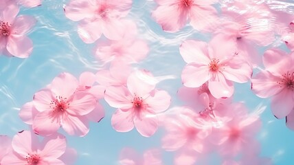 Gentle Spring Beauty Pink Flower under water Background
