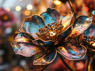 Flower Petals Bloom: Metal Floral Decoration and Ornament Design