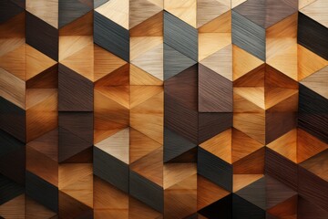 Seamless geometric pattern made of wooden cubes, Abstract background, Seamless rhomb wood textured pattern, Seamless abstract modern geometric pattern