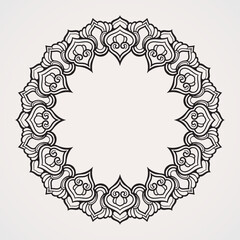 Photo frames, text with beautiful combination of flowers and ornaments. suitable for henna, tattoos, photos, coloring books. islam, hindu,Buddha, india, pakistan, chinese, arab