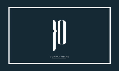 Alphabet Letters KO or OK Logo Monogram