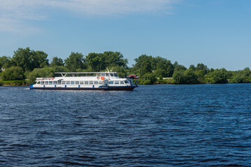 Passenger ship on the Severnaya Dvina River, transportation of passengers between the islands and...