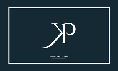 KP or PK Letters Logo Monogram - obrazy, fototapety, plakaty