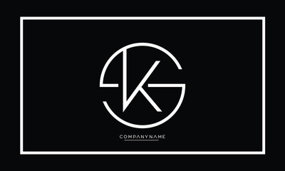 Alphabet Letters SK or KS Logo Monogram