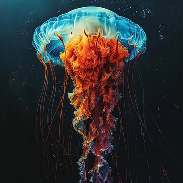 a blue jellyfish in water