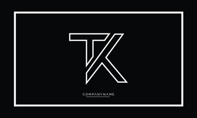 Alphabet Letters KT or TK Logo Monogram
