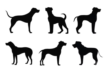 Foto op Canvas Dog silhouette. Dog vector illustration. Affectionate puppies on white background. © Creative Designer