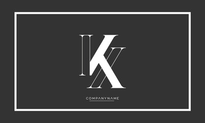 Alphabet Letters KX or XK Logo Monogram