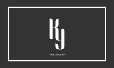 KY or YK Alphabet Letters Logo Monogram