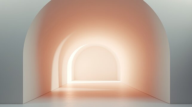  a white tunnel with a light at the end of it and a light at the end of the tunnel at the end of the tunnel. © Anna
