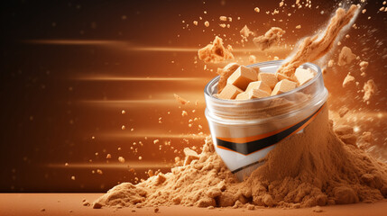 protein powder bottle product advertising background ai visual