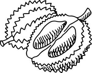 travel sketch drawing doodle symbols of Thailand Siam durian