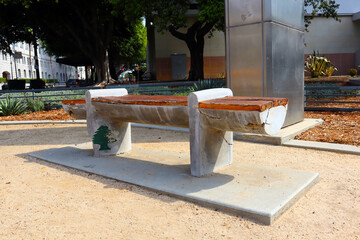 Los Angeles, California: The Beirut Benches in Los Angeles Civic Center commemorating a Sister City relationship