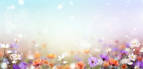 springtime colorful sunny spring flowers background