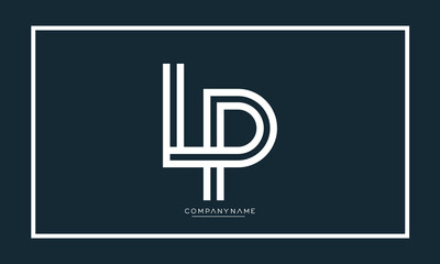 LP or PL Alphabet Letters Logo Monogram
