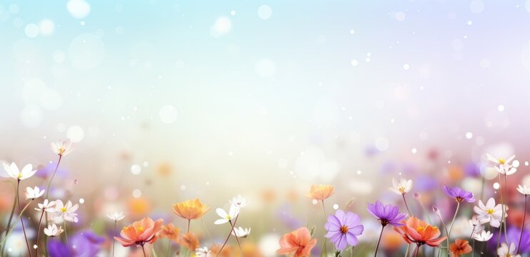 springtime colorful sunny spring flowers background