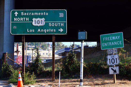 Los Angeles, California: US 101 Freeway Entrance sign