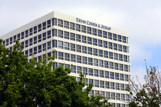 Beverly Hills, California - September 28, 2023: Ervin Cohen & Jessup building, the oldest and largest law firm in Beverly Hills at 9401 Wilshire Blvd