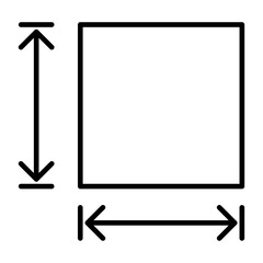 Square area icon. Measuring land area. Vector illustration isolated on white background - obrazy, fototapety, plakaty