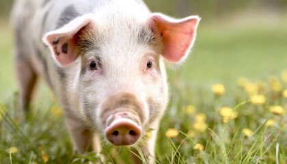 pig in a field, 16:9 widescreen backdrop / wallpaper