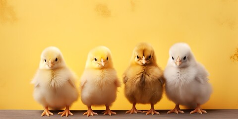 a group of baby chicks - obrazy, fototapety, plakaty