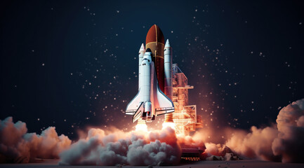 space shuttle in start