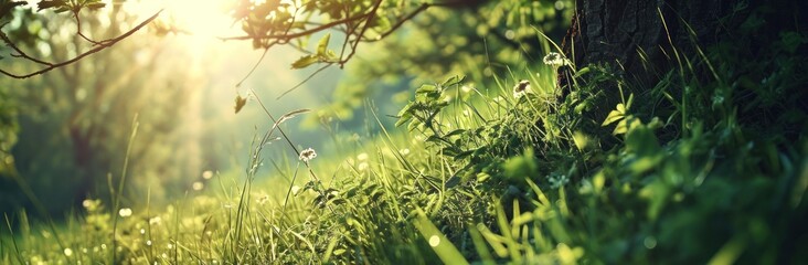 wallpaper of green field with flowers